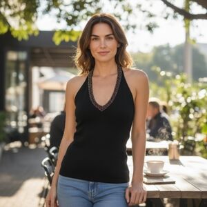 NWOT--Kelly & Diane Silk Beaded Sweater